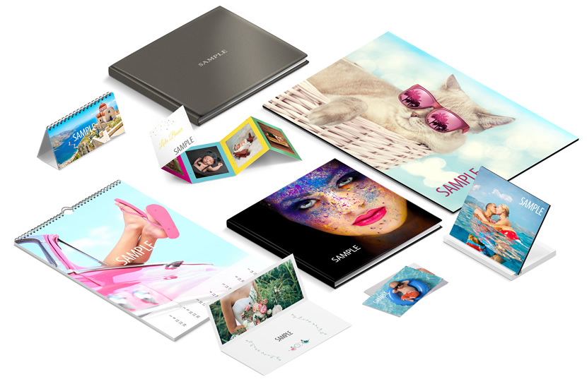 Exemplos de produtos de amostra.