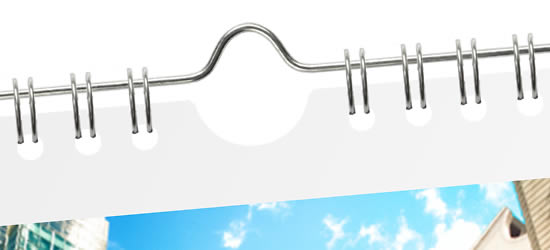 Der Fotokalender enthält eine stabile Wire-O-Bindung.