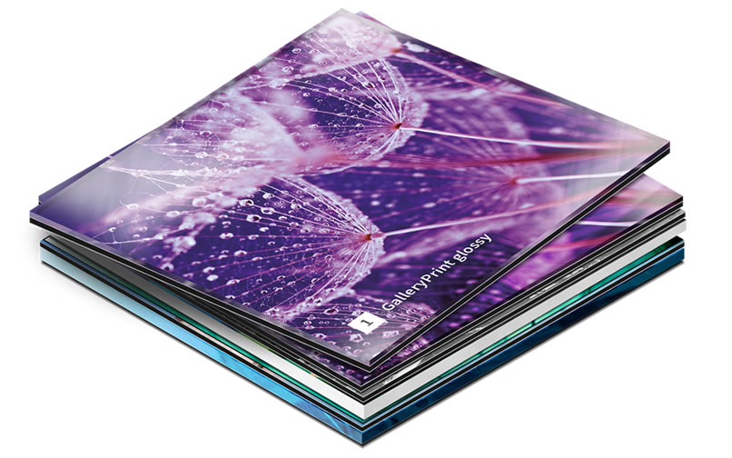 Mostruário de suportes de impressão rígidos: acrílico, Alu Dibond, Tela